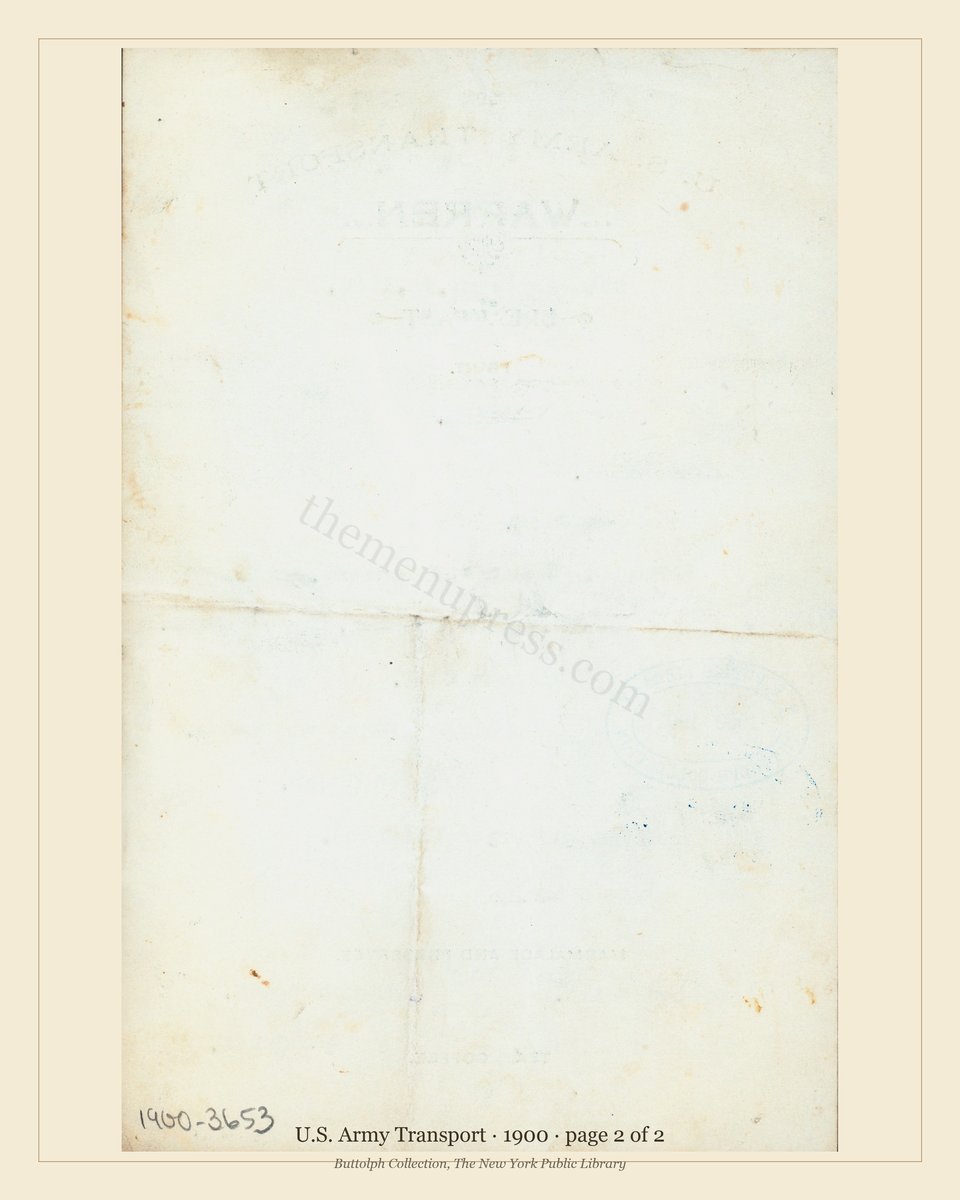 Vintage menu — page 2 of 2