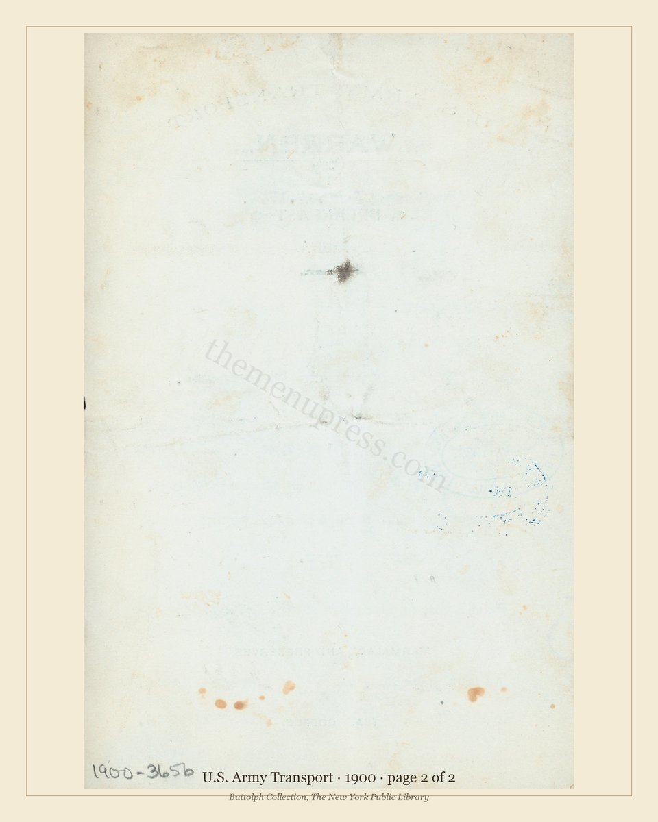 Vintage menu — page 2 of 2