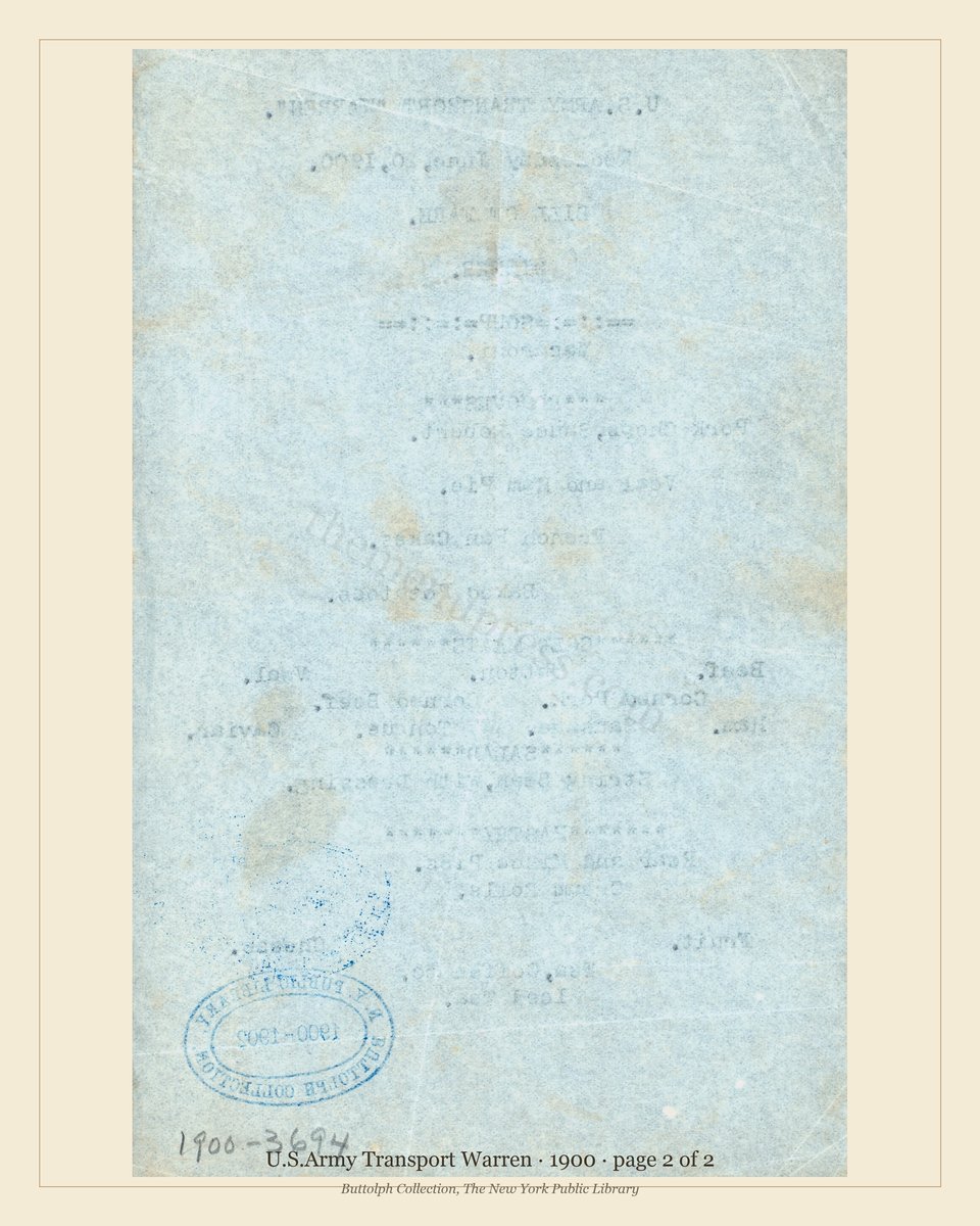 Vintage menu — page 2 of 2