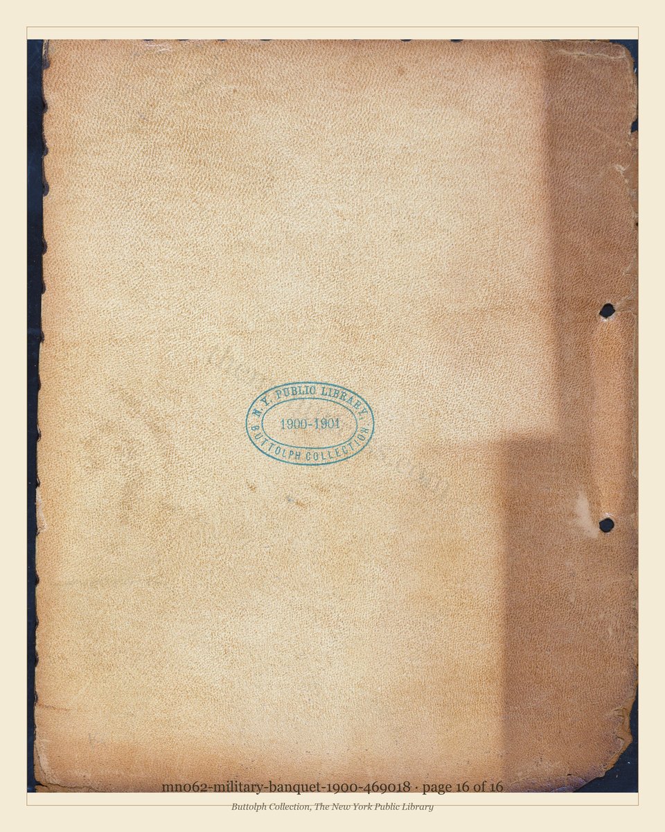 Vintage menu — page 16 of 16