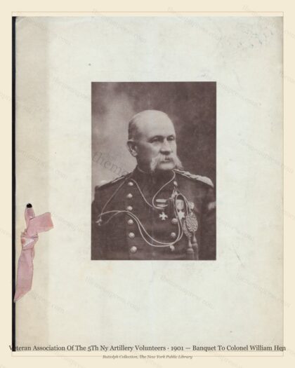 Vintage menu preview — 1901 Vintage Banquet Menu — Veteran Association of the 5Th Ny Artill, American M