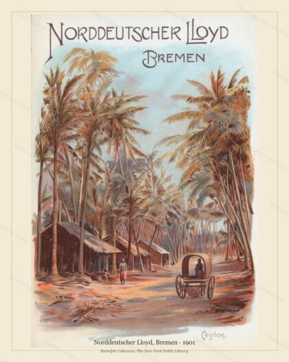 Vintage menu preview — Norddeutscher Lloyd, Bremen · Ceylon · 1901