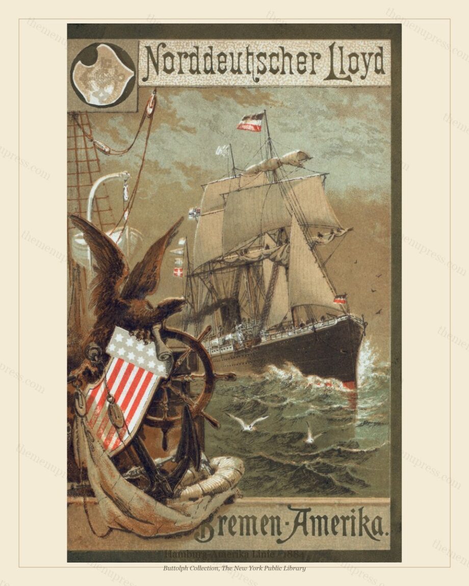 Vintage menu preview — Norddeutscher Lloyd, Bremen · Daily Menu · 1884