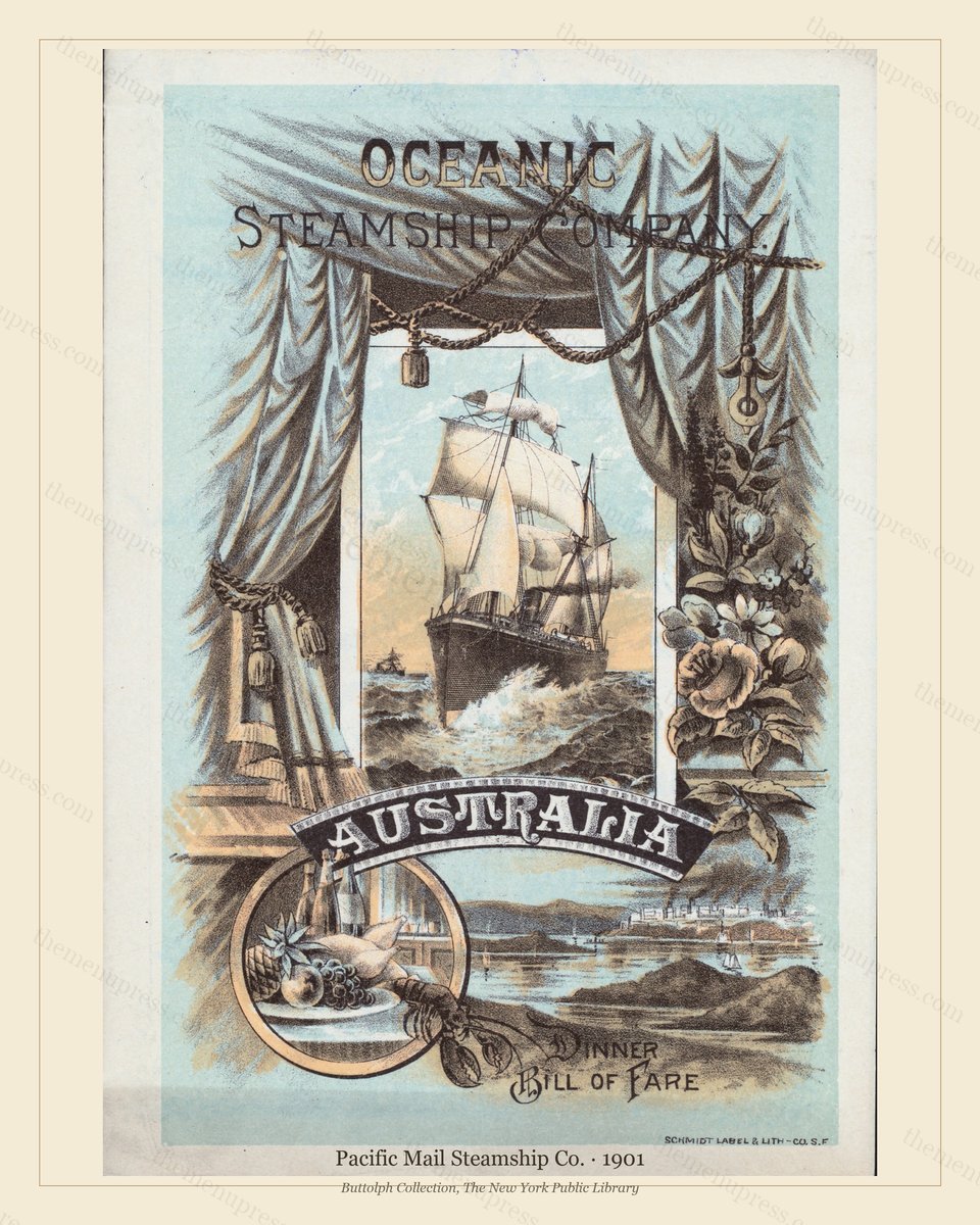 Vintage menu preview — Oceanic Steamship Company · S.S. Australia · 1901
