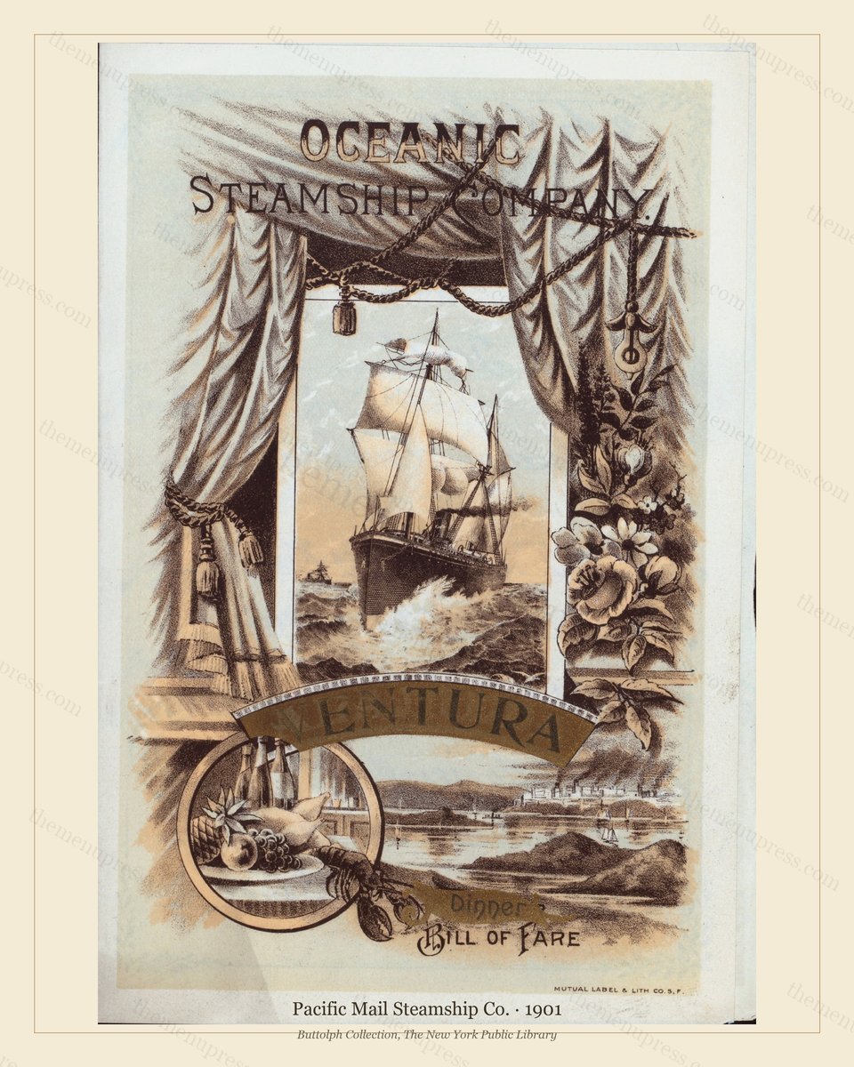 Vintage menu preview — Oceanic Steamship Company · S.S. Ventura · 1901