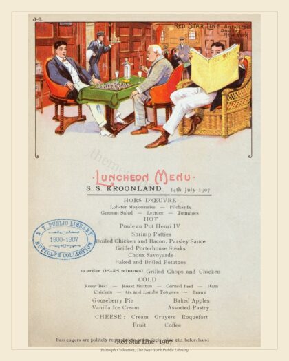 Red Star Line · S.S. Kroonland · 1907