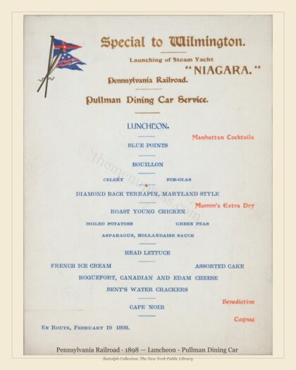 Pennsylvania Railroad · 1898 — Luncheon - Pullman Dining Car