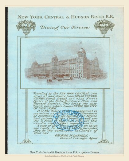 New York Central & Hudson River R.R. · 1900 — Dinner