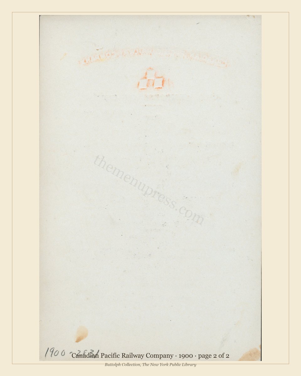 Vintage menu — page 2 of 2