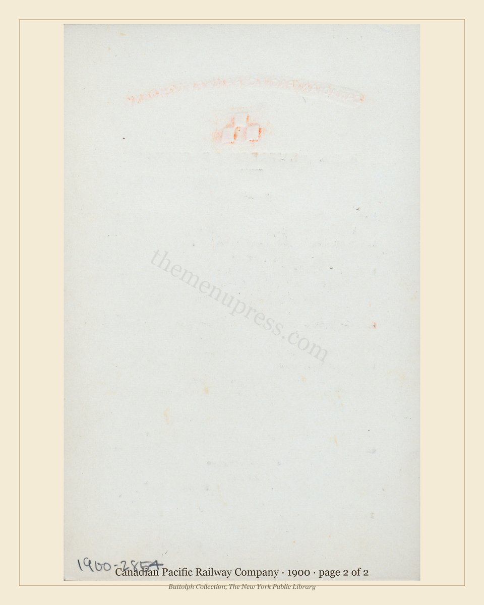 Vintage menu — page 2 of 2