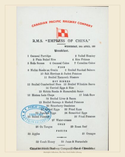 Canadian Pacific Railway Company · 1900 — Breakfast