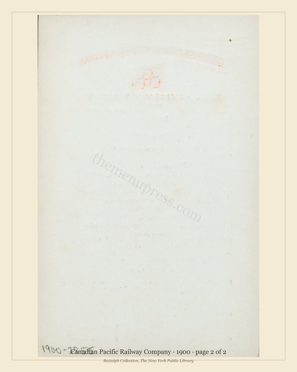 Vintage menu — page 2 of 2