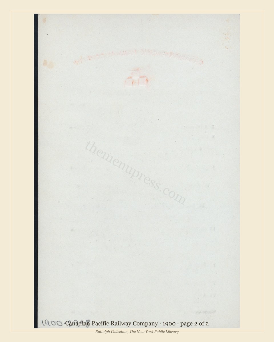Vintage menu — page 2 of 2