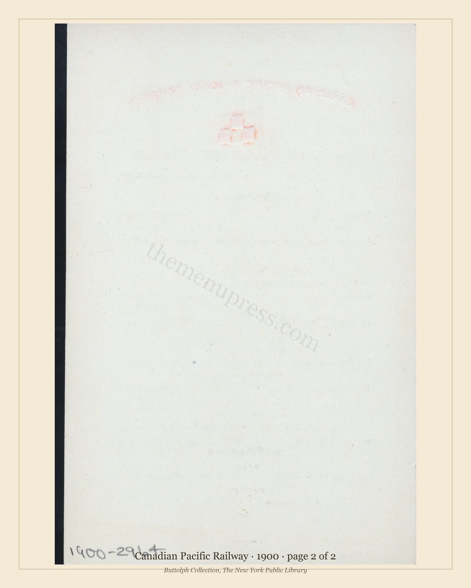 Vintage menu — page 2 of 2