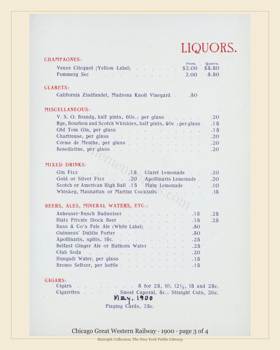 Vintage menu — page 3 of 4