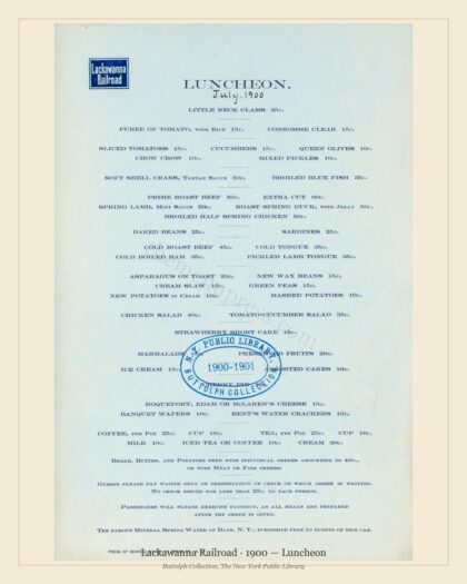 Lackawanna Railroad · 1900 — Luncheon