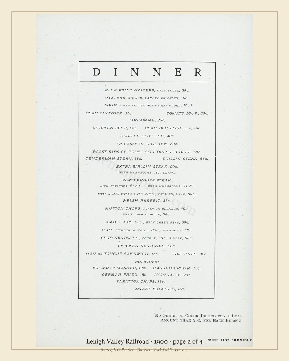 Vintage menu — page 2 of 4