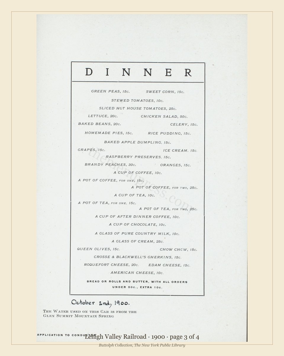 Vintage menu — page 3 of 4