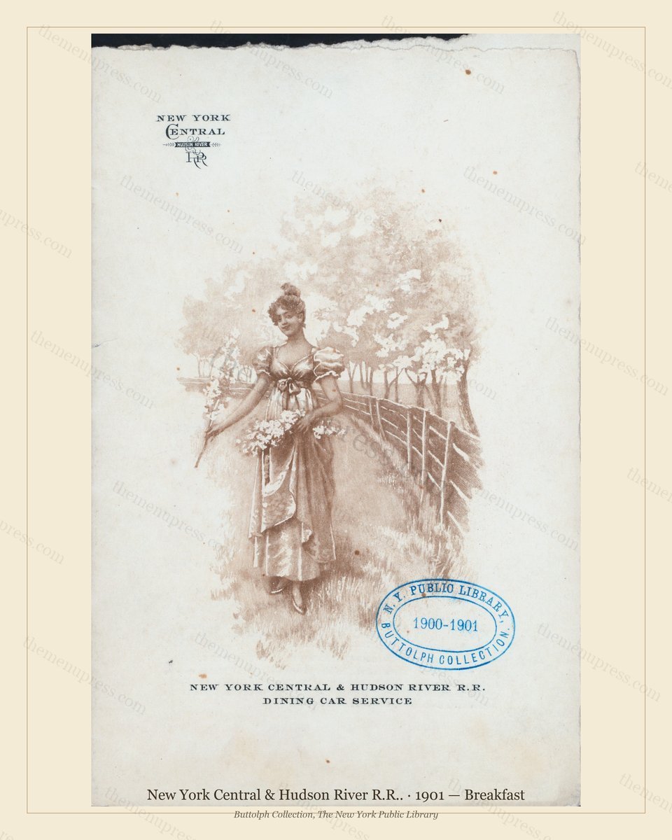 Vintage menu preview — 1901 Vintage Breakfast Menu — New York Central & Hudson River R.R, American