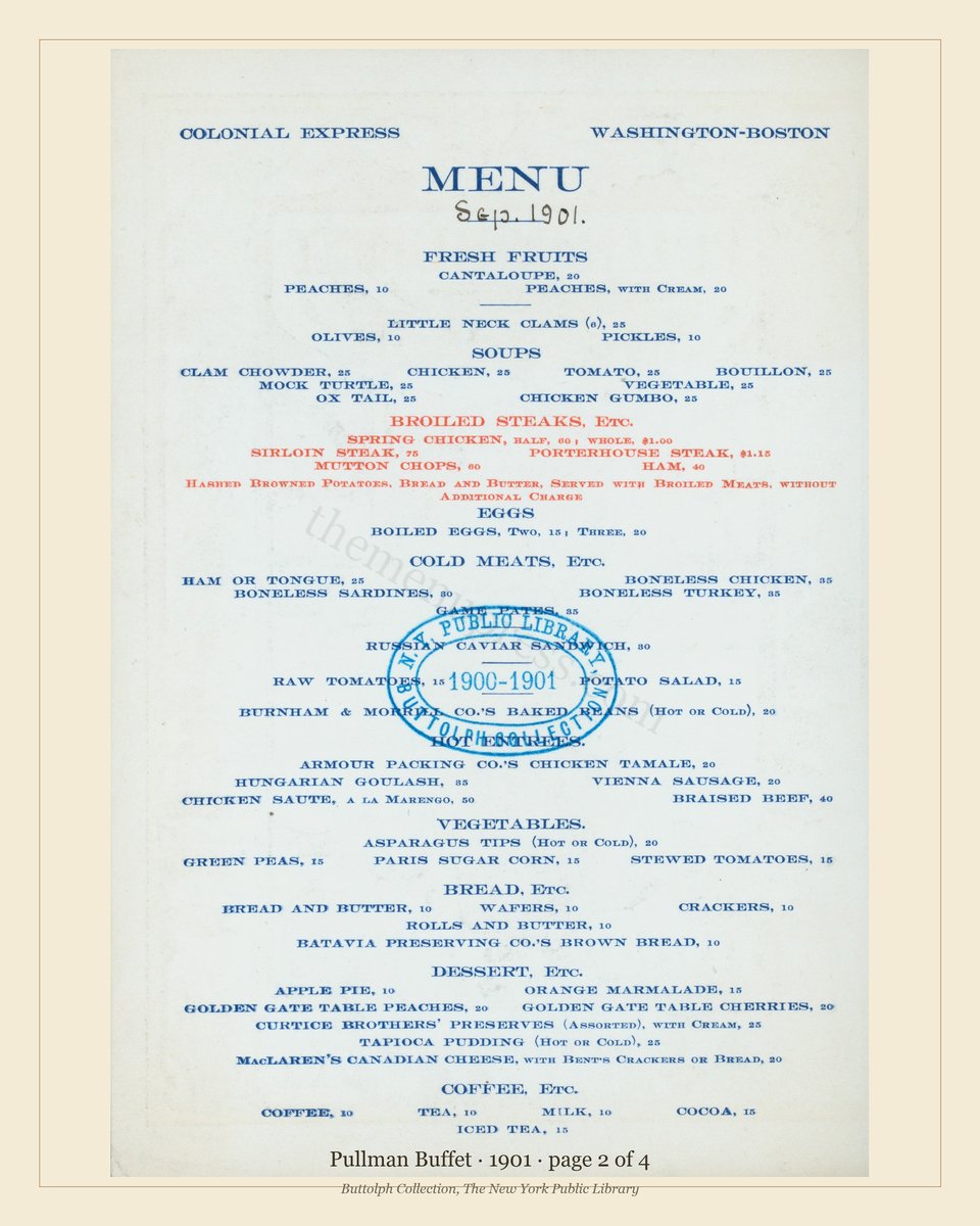 Vintage menu — page 2 of 4