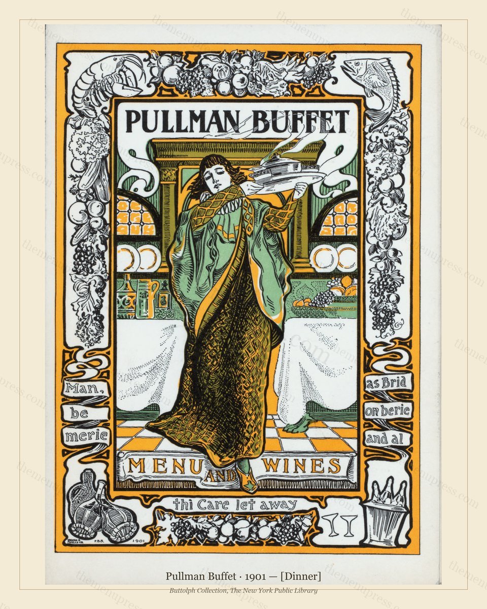 Vintage menu preview — Pullman & American Rail Trio — 3 Vintage Dining Car Menus