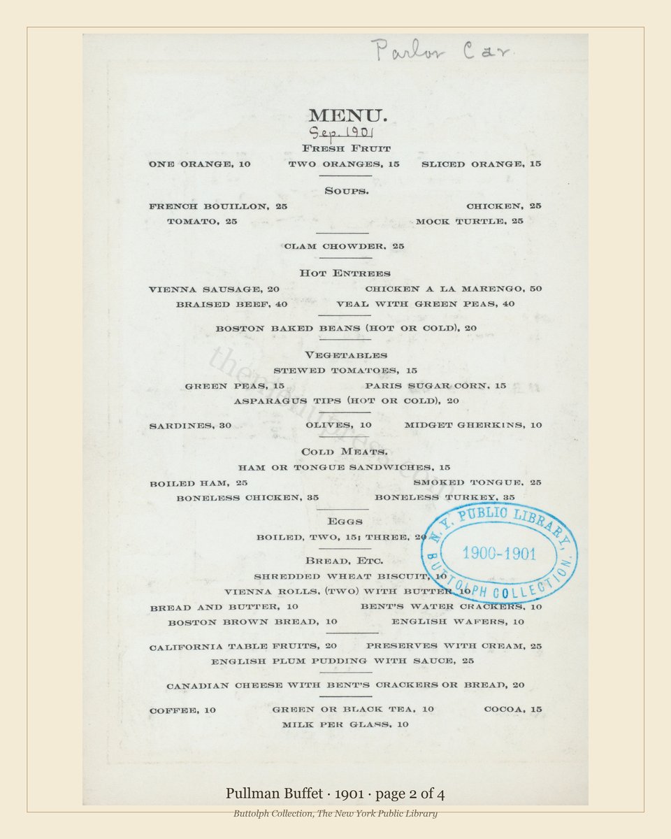 Vintage menu — page 2 of 4