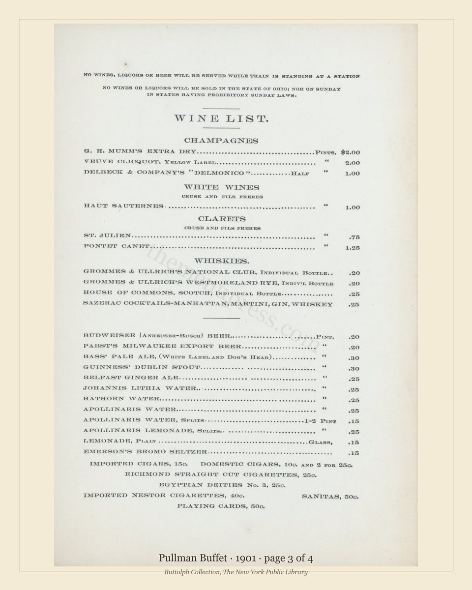 Vintage menu — page 3 of 4