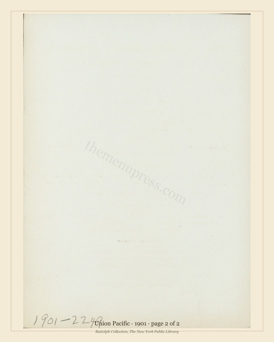 Vintage menu — page 2 of 2
