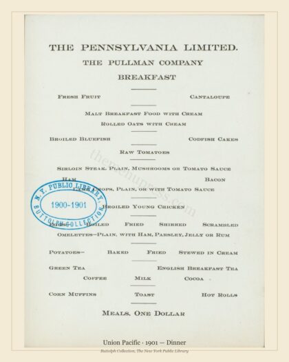 Union Pacific · 1901 — Dinner