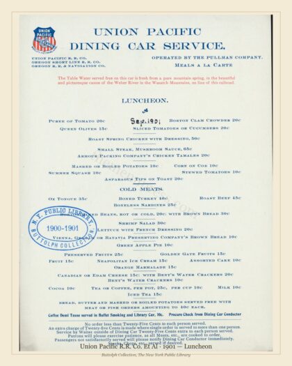 Union Pacific R.R. Co. Et Al · 1901 — Luncheon