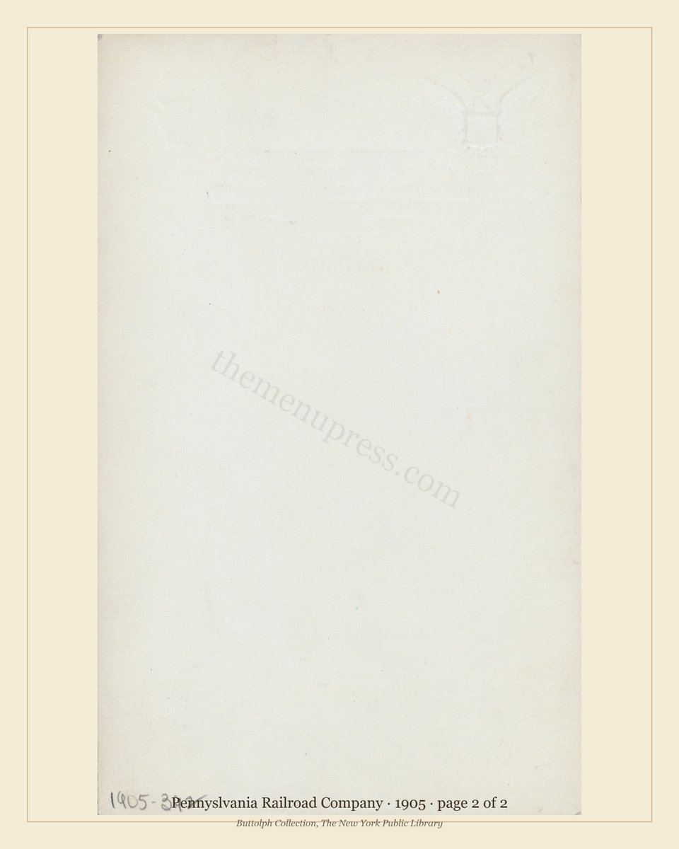 Vintage menu — page 2 of 2