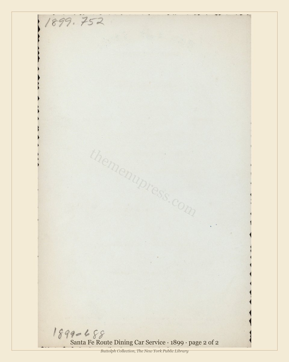 Vintage menu — page 2 of 2