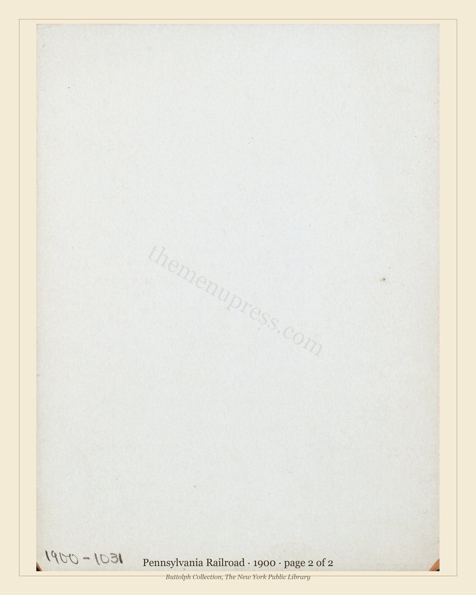 Vintage menu — page 2 of 2