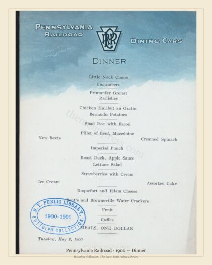Pennsylvania Railroad · 1900 — Dinner