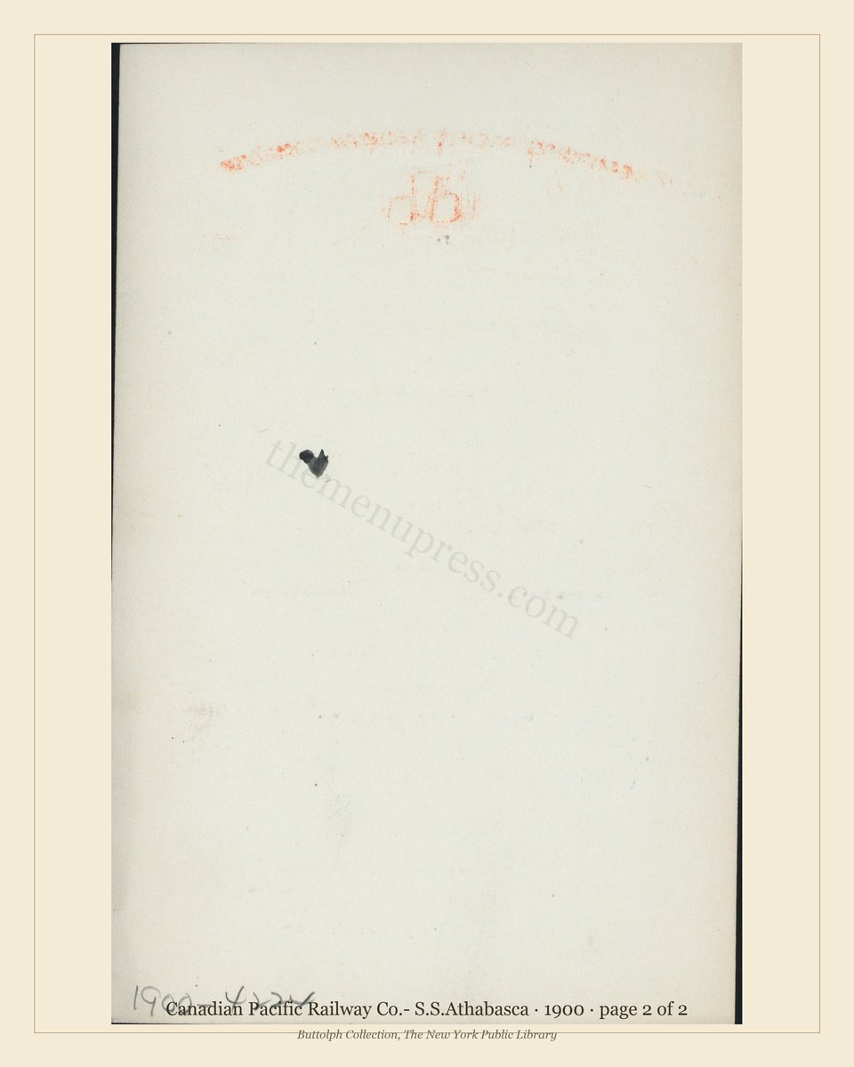 Vintage menu — page 2 of 2