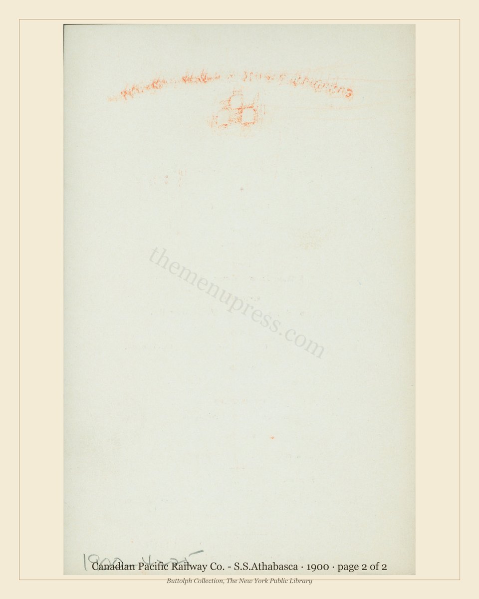 Vintage menu — page 2 of 2