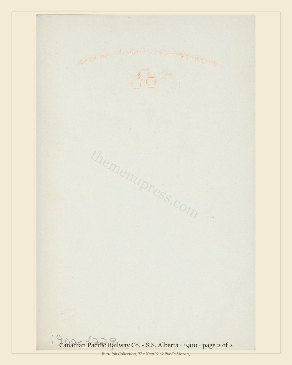 Vintage menu — page 2 of 2