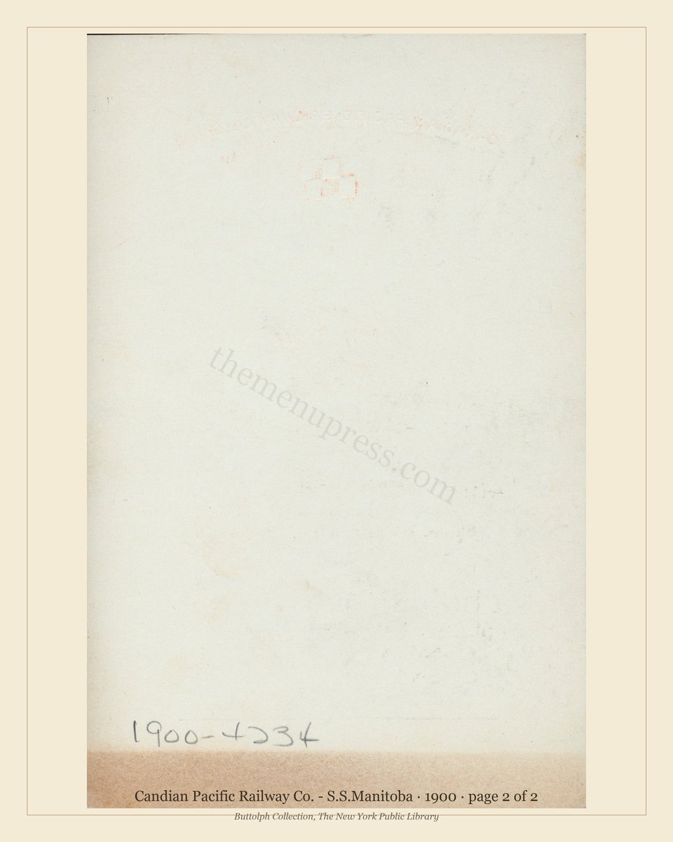 Vintage menu — page 2 of 2