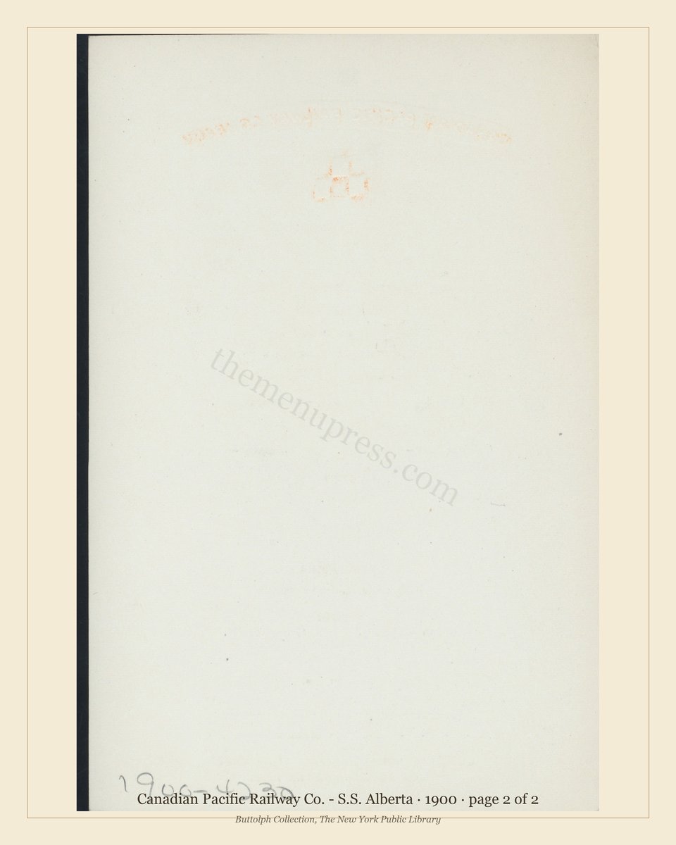 Vintage menu — page 2 of 2