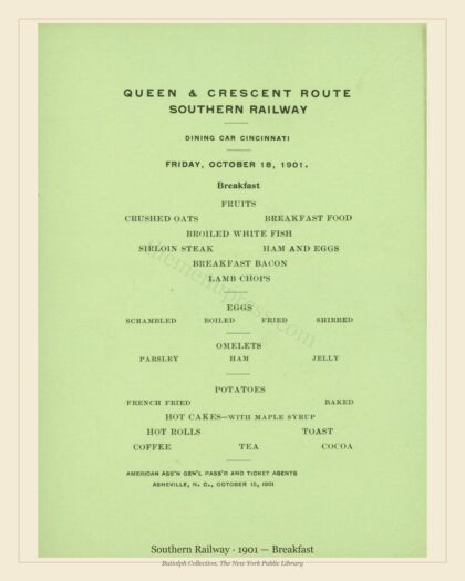 Southern Railway · 1901 — Breakfast