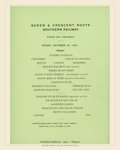 Southern Railway · 1901 — Dinner