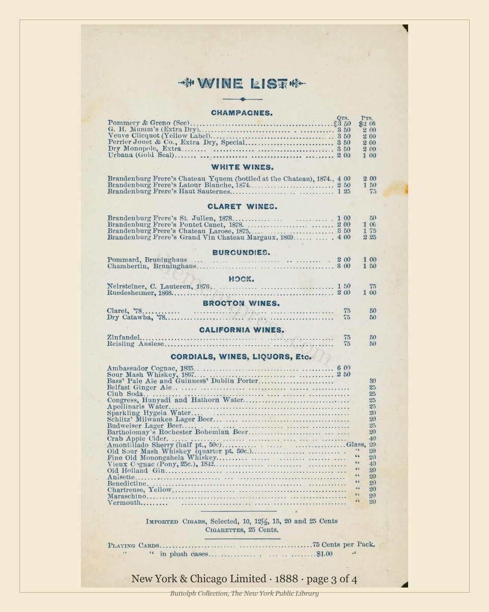 Vintage menu — page 3 of 4
