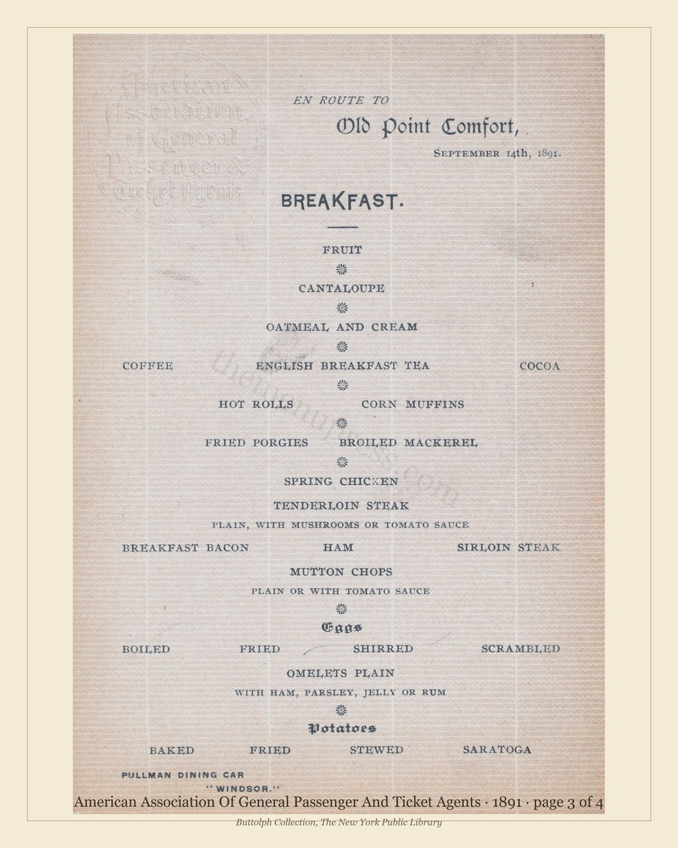 Vintage menu — page 3 of 4
