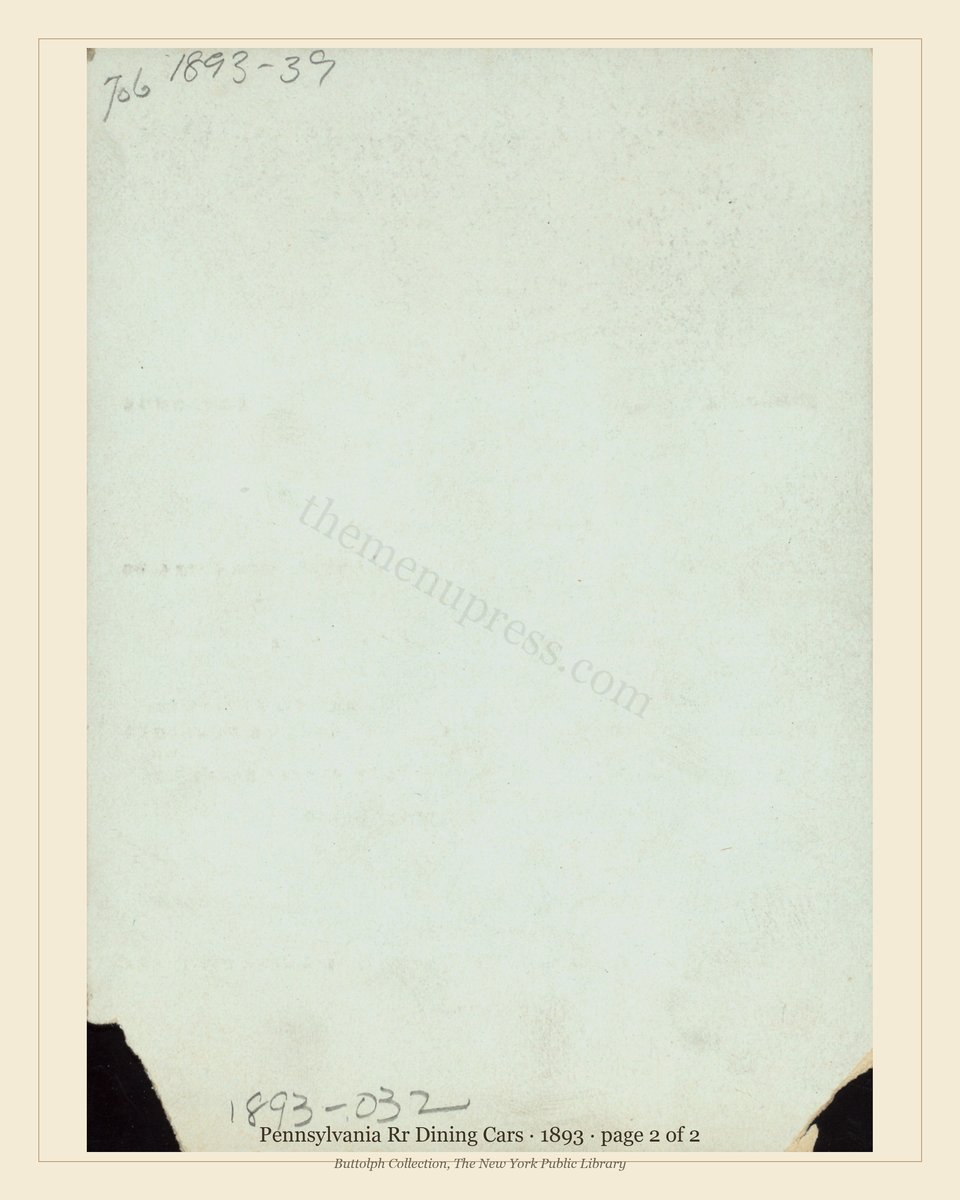 Vintage menu — page 2 of 2