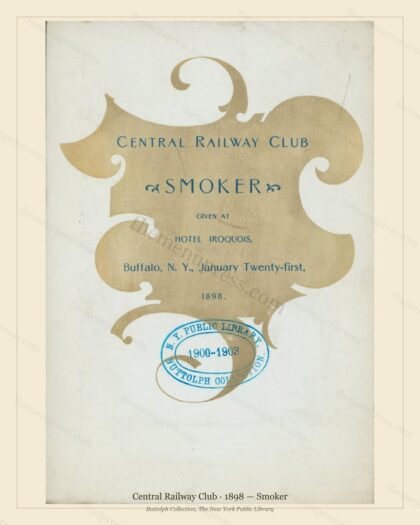 Vintage menu preview — 1898 Vintage Dining Car Menu — Central Railway Club, American Rail Dining Car (C