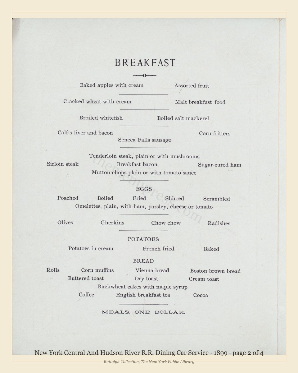 Vintage menu — page 2 of 4