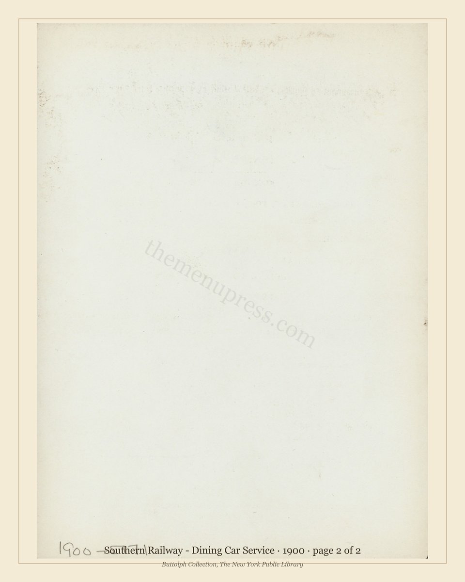 Vintage menu — page 2 of 2