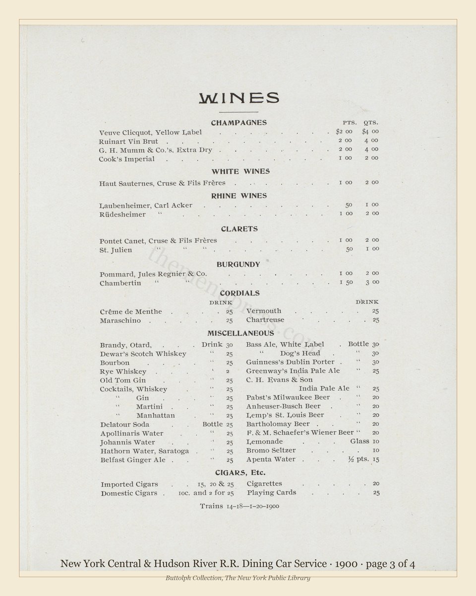 Vintage menu — page 3 of 4