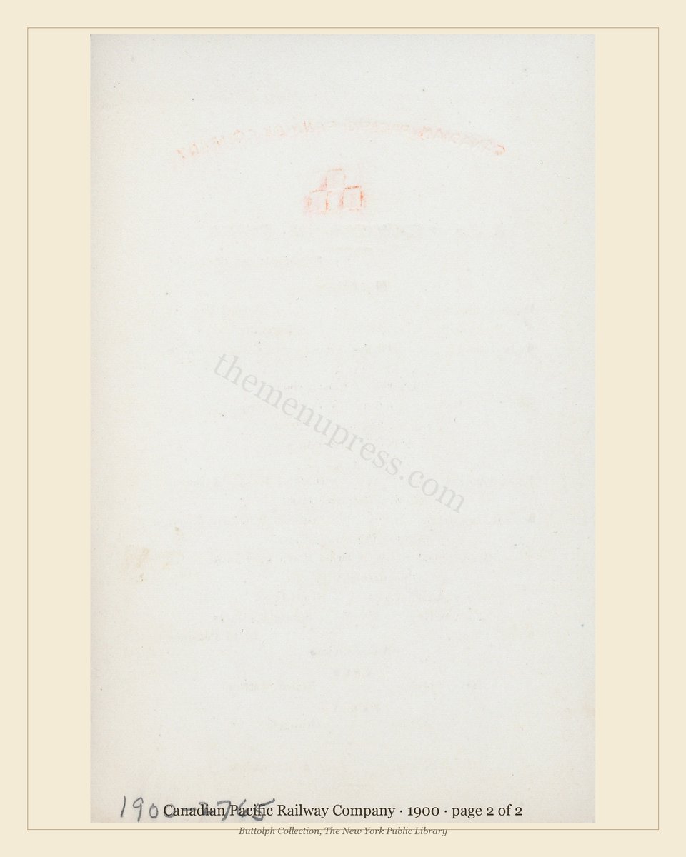 Vintage menu — page 2 of 2