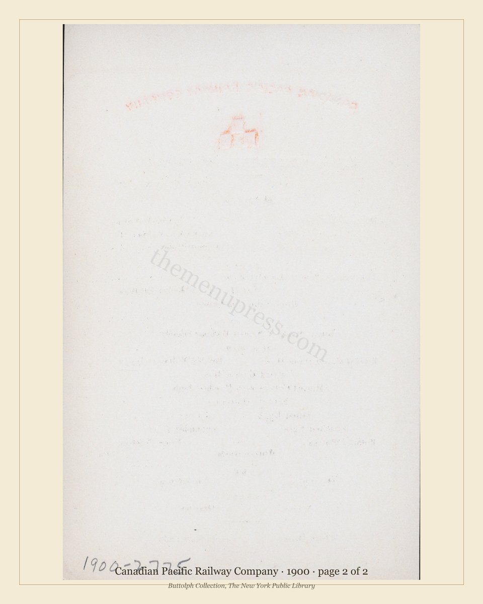 Vintage menu — page 2 of 2